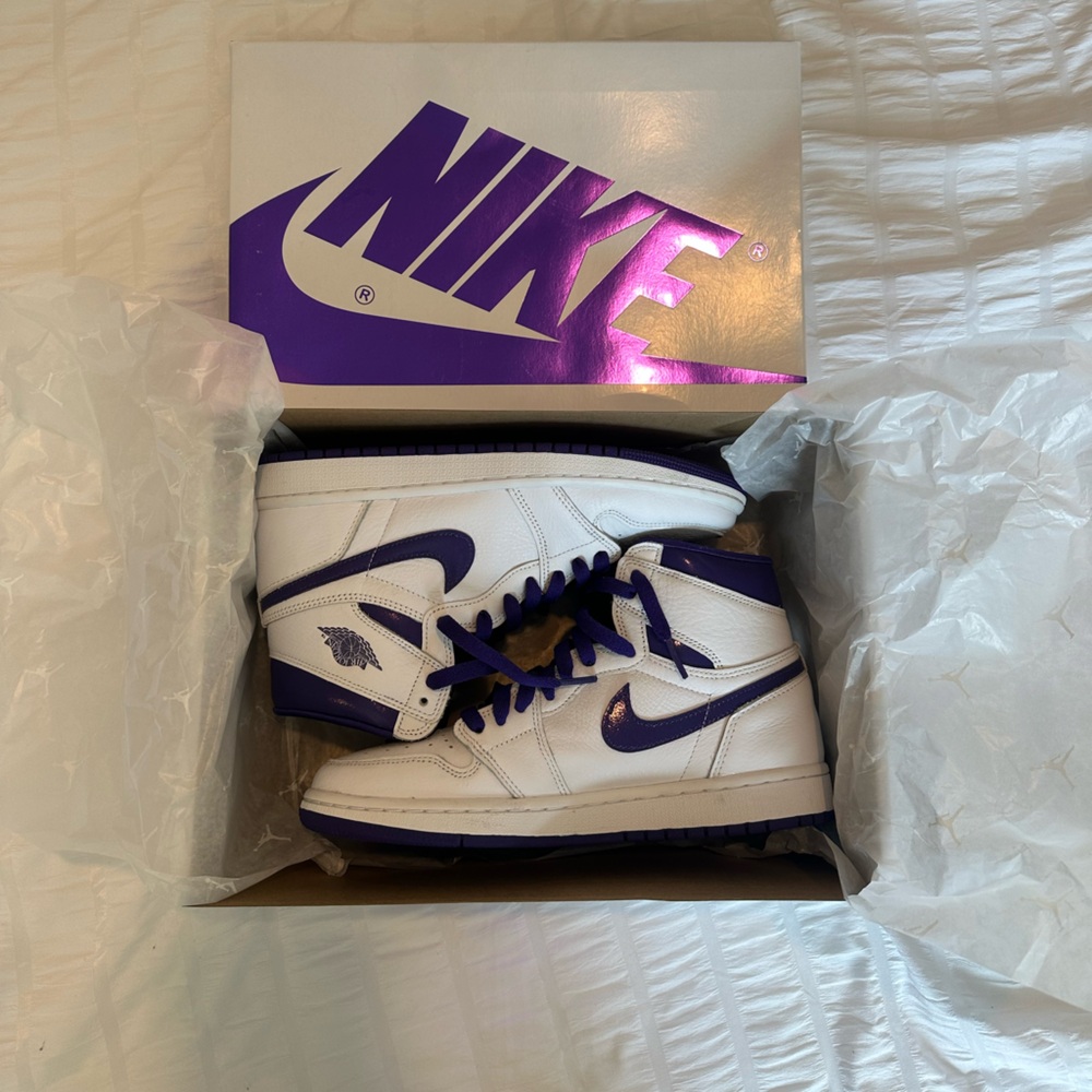 Nike Air Jordan 1s Purple and White